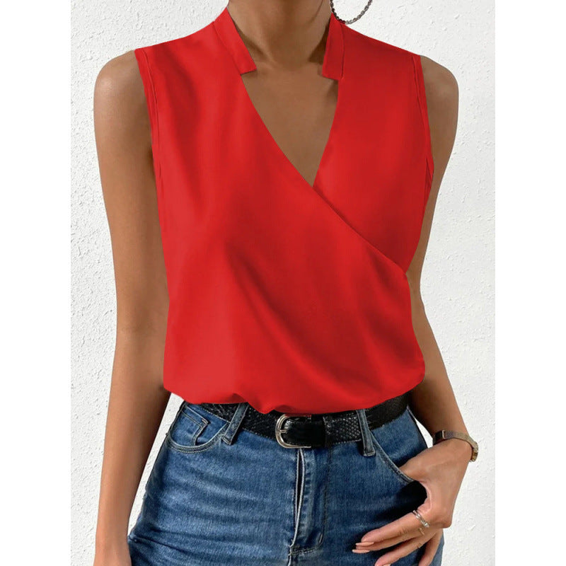 Top Imprimé Femme Col V  Style Européen & Américain