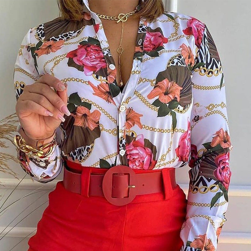 Chemise Femme à Imprimé Numérique  Élégance Moderne & Tendance