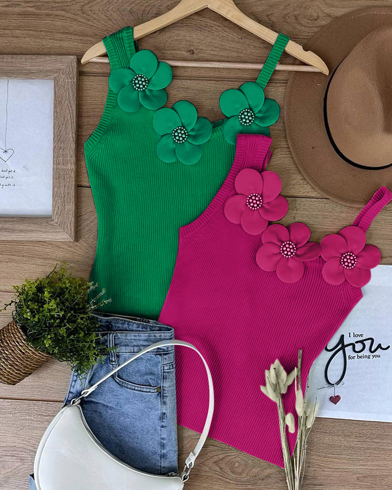 Top Slim à Bretelles avec Motif Floral  Chic & Sexy