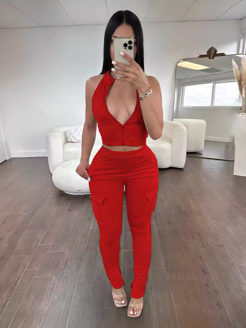 Ensemble de Sport Femme Zippé Taille Haute | Style Européen & Américain