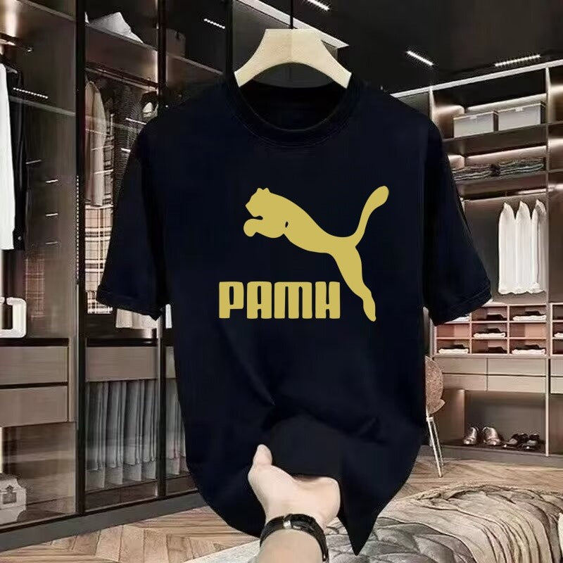 T-shirt homme en coton  manches courtes, col rond, coupe ample et polyvalente