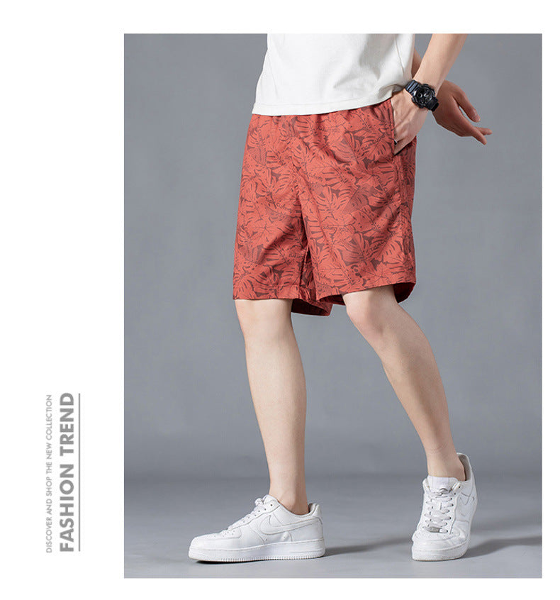 Short mi-long en coton pour homme  Style décontracté, coupe droite et ample, motif camouflage tendance