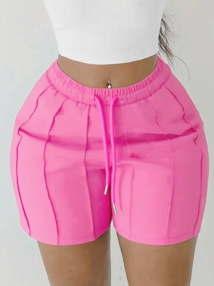 Short Athleisure Femme  Taille Élastique et Cordon de Serrage