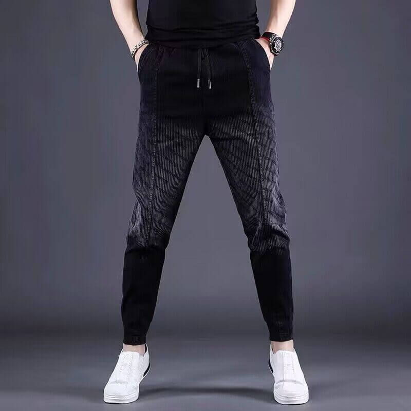 Gradient corset jeans, men's loose spring and autumn, new tethered small foot pants, trendy brand Harlan casual and versatile