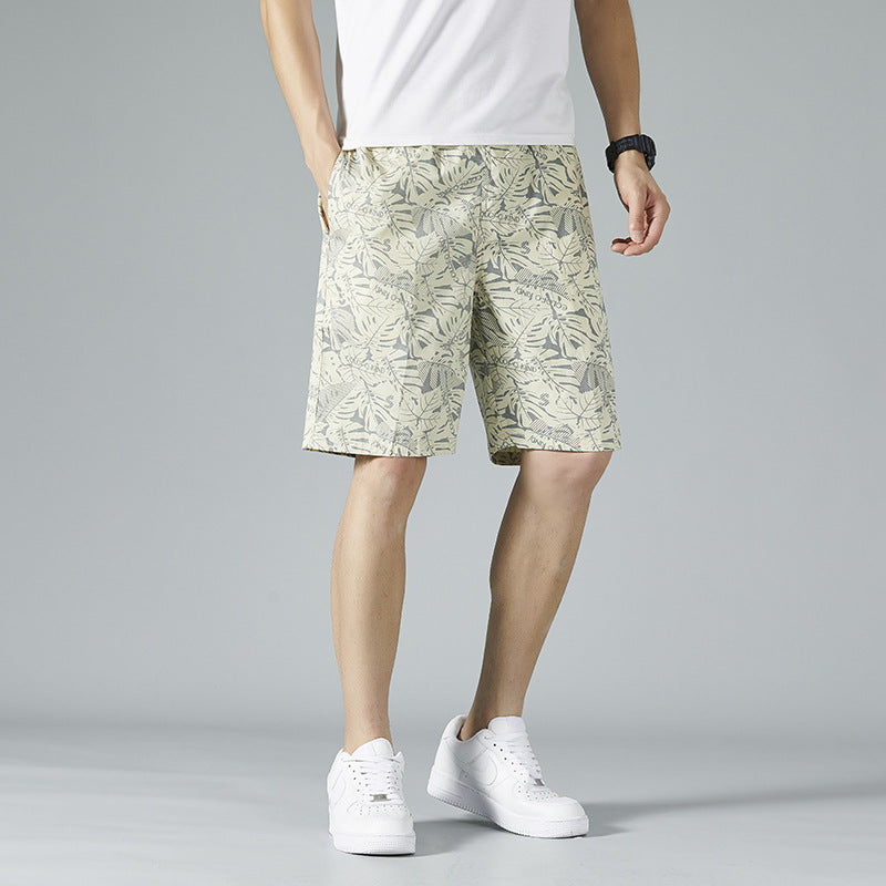 Short mi-long en coton pour homme  Style décontracté, coupe droite et ample, motif camouflage tendance
