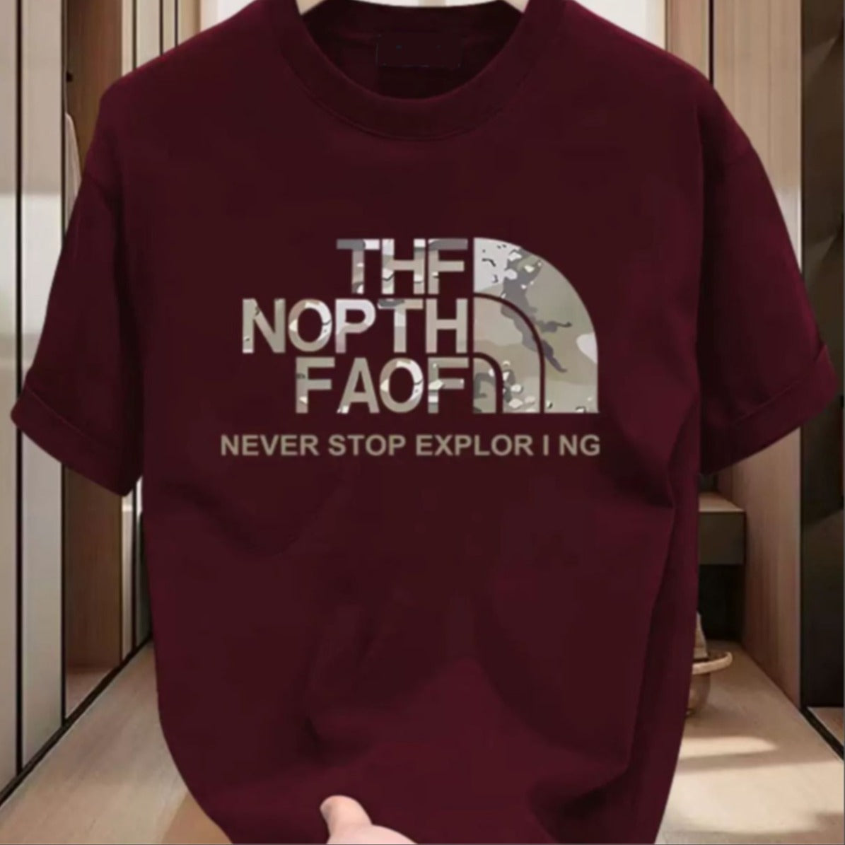 T-shirt homme en coton épais  manches courtes, col rond, coupe ample