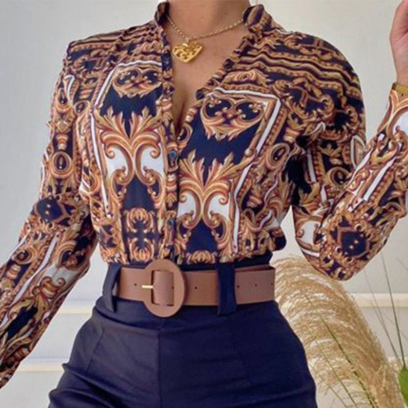 Chemise Femme à Imprimé Numérique  Élégance Moderne & Tendance
