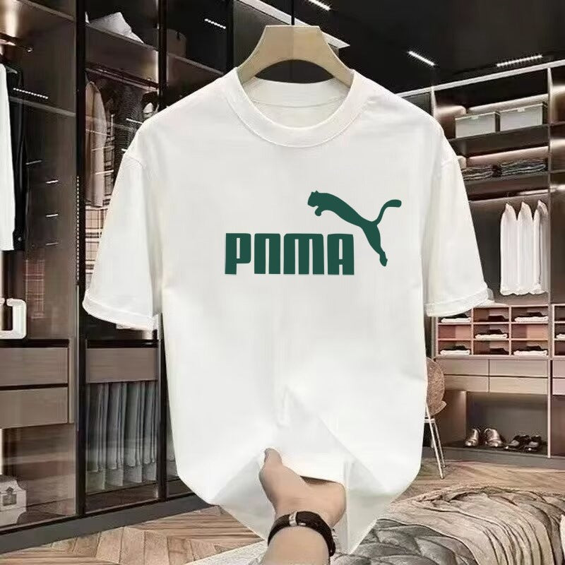 T-shirt homme en coton  manches courtes, col rond, coupe ample et polyvalente