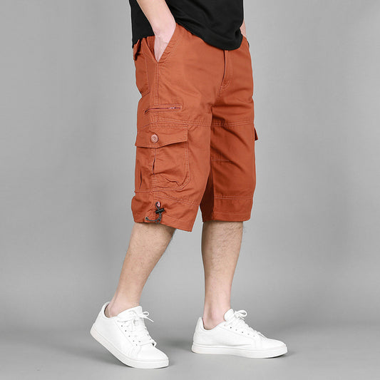 Short cargo en coton pour homme  Léger, ample, multi-poches et tendance, disponible en grandes tailles