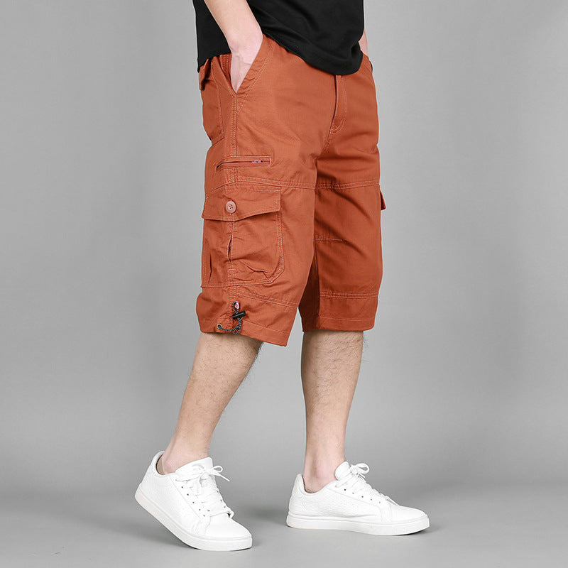 Short cargo en coton pour homme  Léger, ample, multi-poches et tendance, disponible en grandes tailles