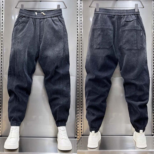 Gradient corset jeans, men's loose spring and autumn, new tethered small foot pants, trendy brand Harlan casual and versatile