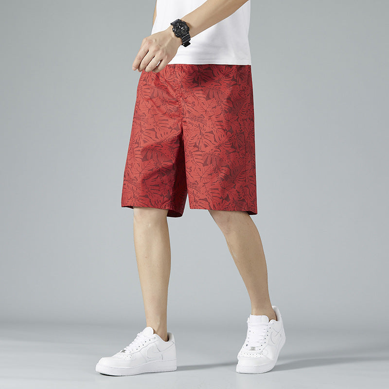 Short mi-long en coton pour homme  Style décontracté, coupe droite et ample, motif camouflage tendance