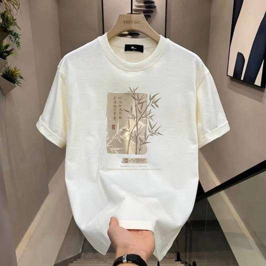 T-shirt homme en coton  manches courtes, grande taille, coupe ample, confortable en sous-vêtement ou en haut léger