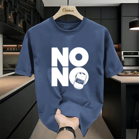 T-shirt homme en coton épais  manches courtes, col rond, coupe ample et tendance