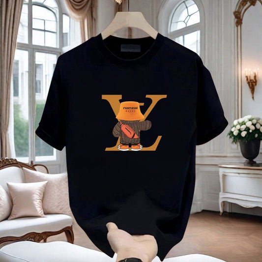 T-shirt homme en coton  manches courtes, coupe ample, style décontracté et tendance