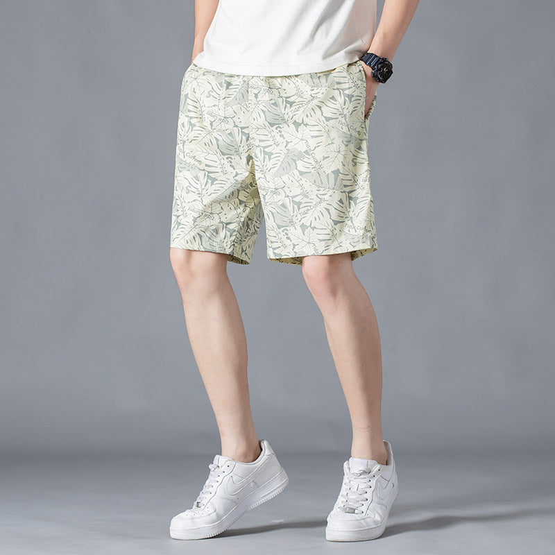 Short mi-long en coton pour homme  Style décontracté, coupe droite et ample, motif camouflage tendance