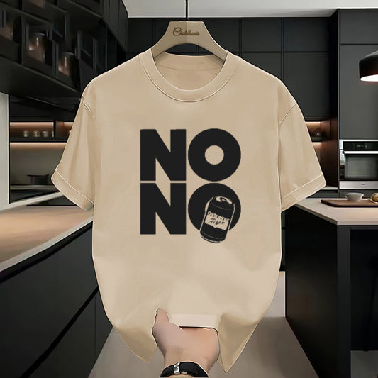 T-shirt homme en coton épais  manches courtes, col rond, coupe ample et tendance