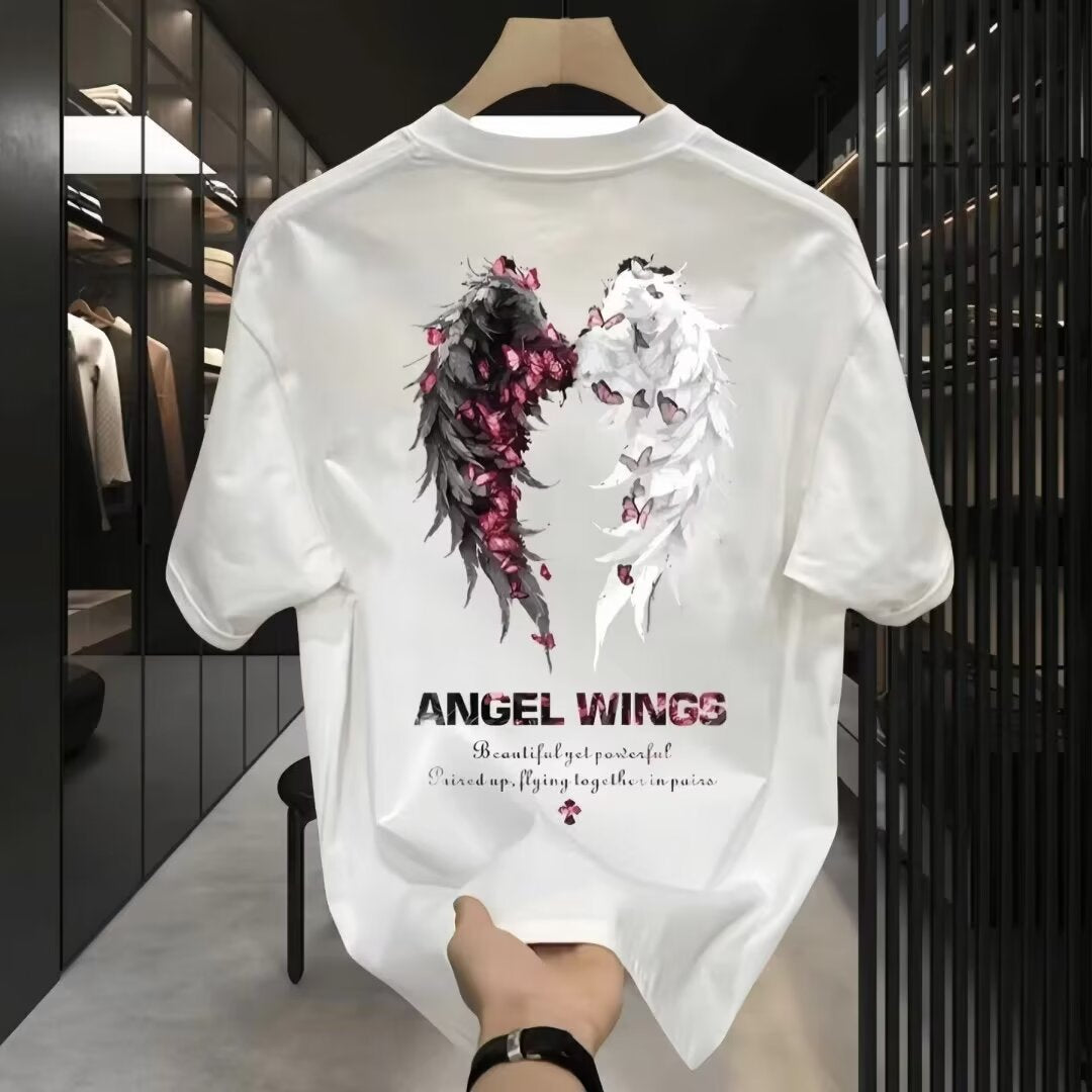 T-shirt homme en coton  manches courtes, style haut de gamme, coupe casual et polyvalente
