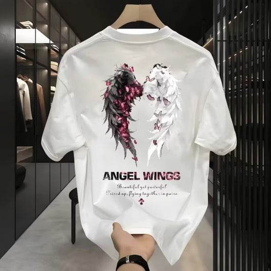 T-shirt homme en coton  manches courtes, style haut de gamme, coupe casual et polyvalente