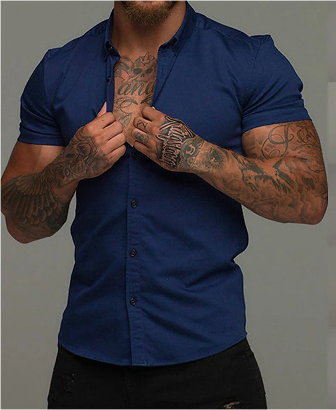 Chemise Homme Manches Courtes  Coupe Ajustée & Style Épuré