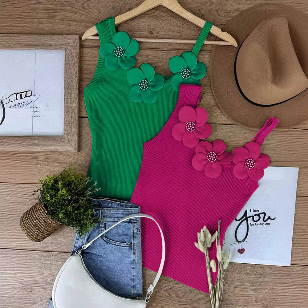 Top Slim à Bretelles avec Motif Floral  Chic & Sexy