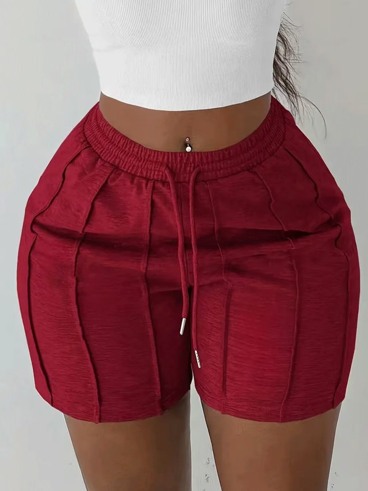Short Athleisure Femme  Taille Élastique et Cordon de Serrage