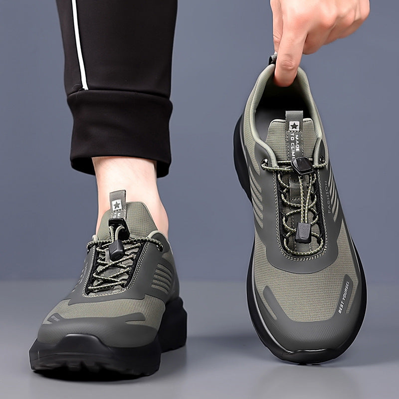 Chaussures pour hommes en mesh respirant avec semelle souple, idéales pour la randonnée en extérieur, sneakers décontractées et chaussures de course sportives.