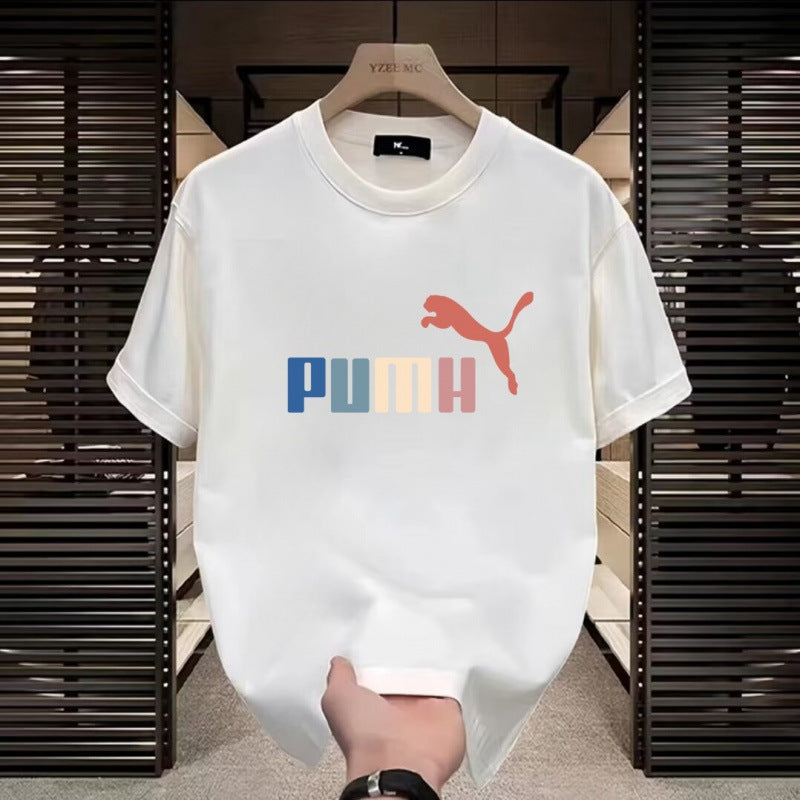 T-shirt homme en coton  manches courtes, col rond, coupe ample et polyvalente