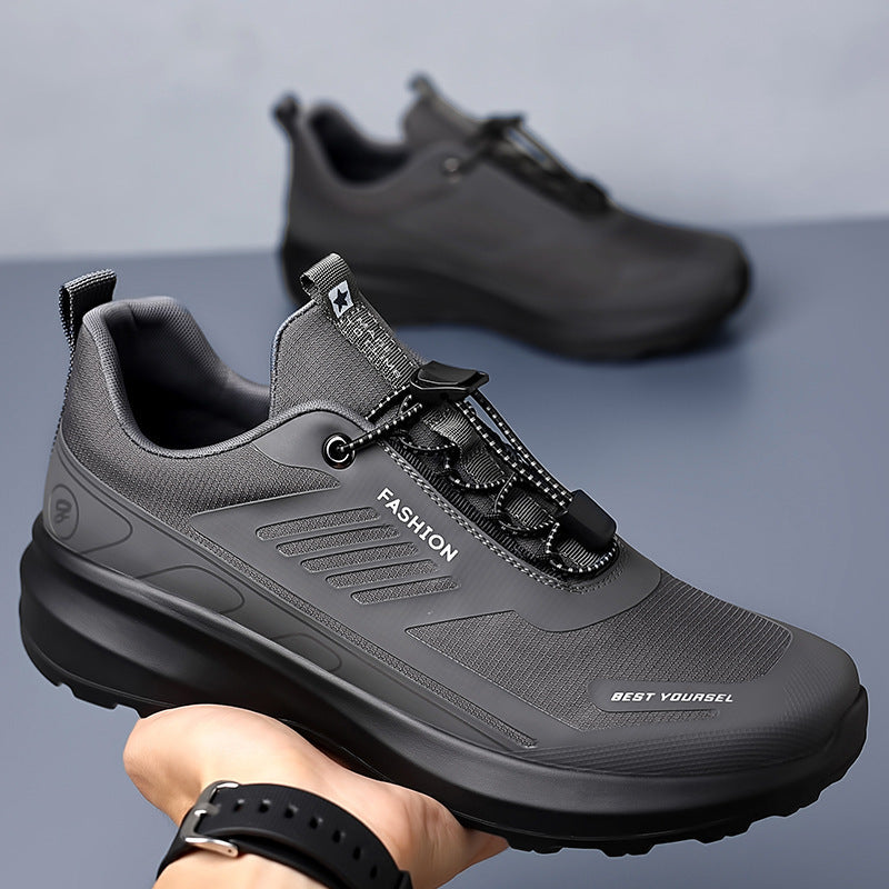 Chaussures pour hommes en mesh respirant avec semelle souple, idéales pour la randonnée en extérieur, sneakers décontractées et chaussures de course sportives.