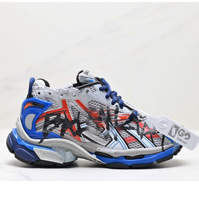 Chaussures Putian originales de luxe, modèle Paris Runner, septième génération de dad shoes, sneakers au style rétro usé, avec lacets, pour hommes et femmes, tendance mode.
