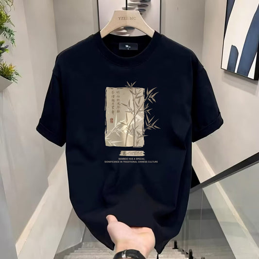 T-shirt homme en coton  manches courtes, grande taille, coupe ample, confortable en sous-vêtement ou en haut léger