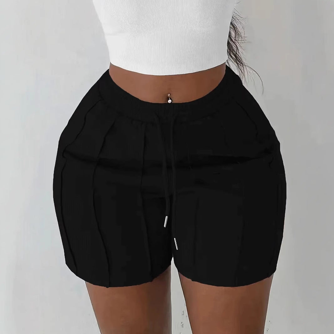 Short Athleisure Femme  Taille Élastique et Cordon de Serrage