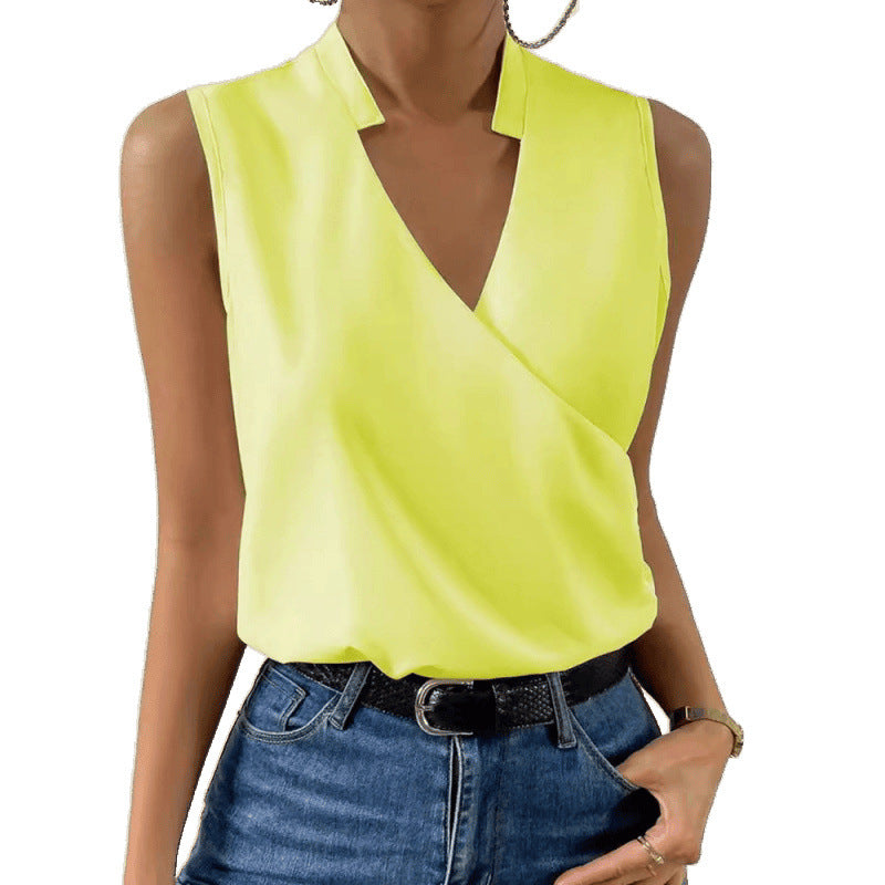 Top Imprimé Femme Col V  Style Européen & Américain