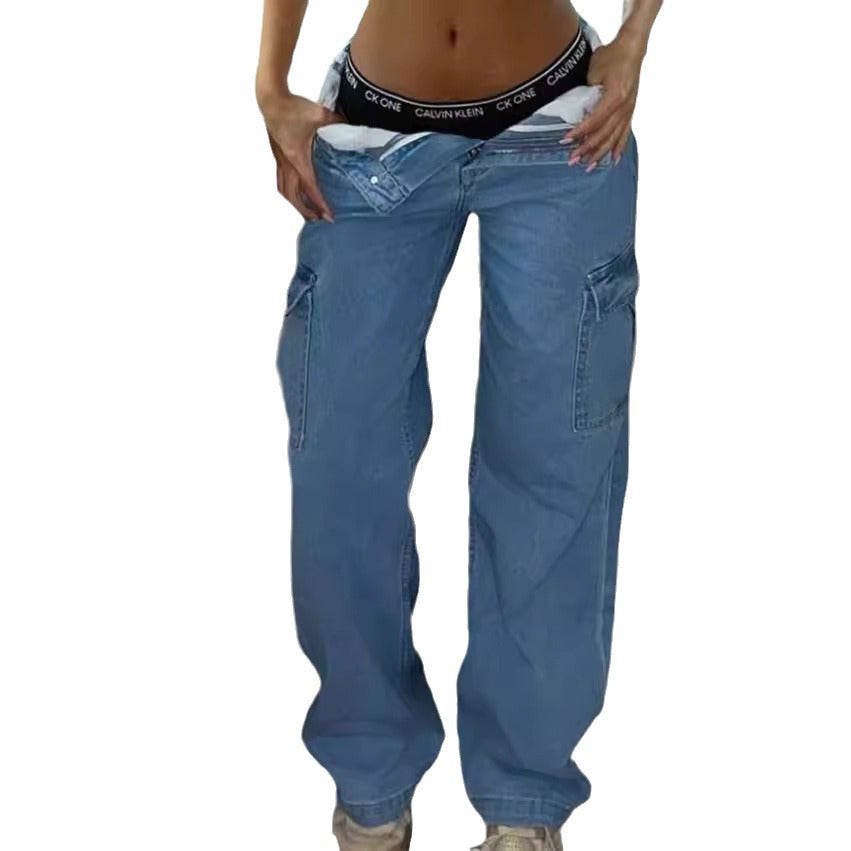 Pantalon Cargo Femme Taille Haute | Tendance Streetwear Multi-Poches Élastique
