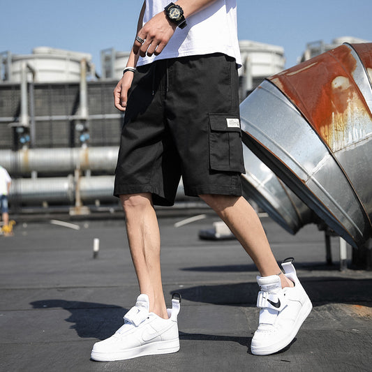 Short cargo en coton pour homme  Coupe ample et légère, style décontracté et polyvalent