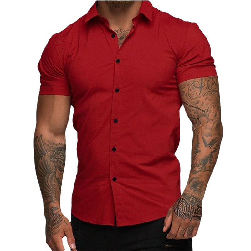 Chemise Homme Manches Courtes  Coupe Ajustée & Style Épuré