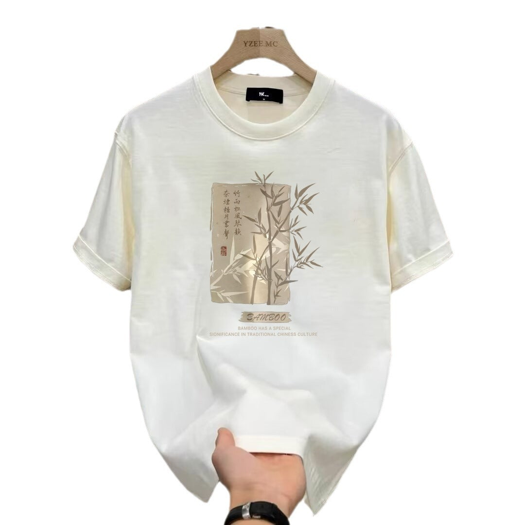 T-shirt homme en coton  manches courtes, grande taille, coupe ample, confortable en sous-vêtement ou en haut léger