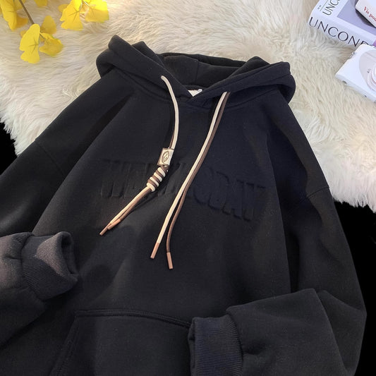 Sweat-shirt homme épais à capuche  style urbain, coupe confortable, pour printemps et automne