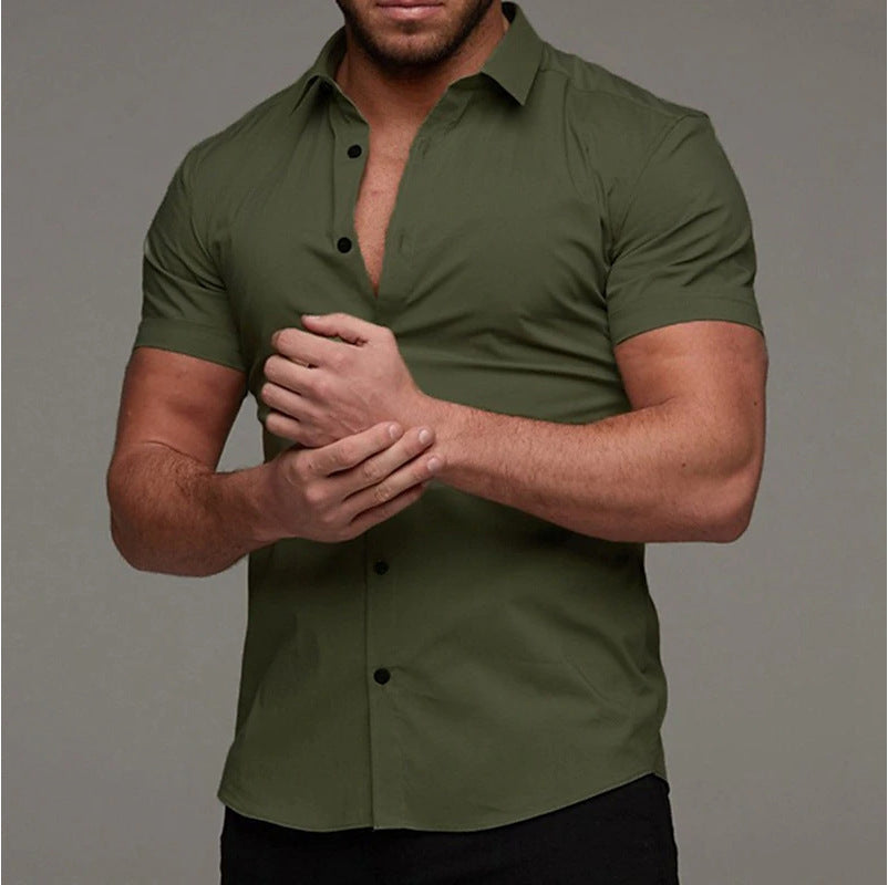 Chemise Homme Manches Courtes  Coupe Ajustée & Style Épuré