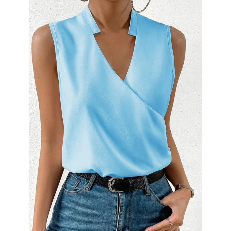 Top Imprimé Femme Col V  Style Européen & Américain