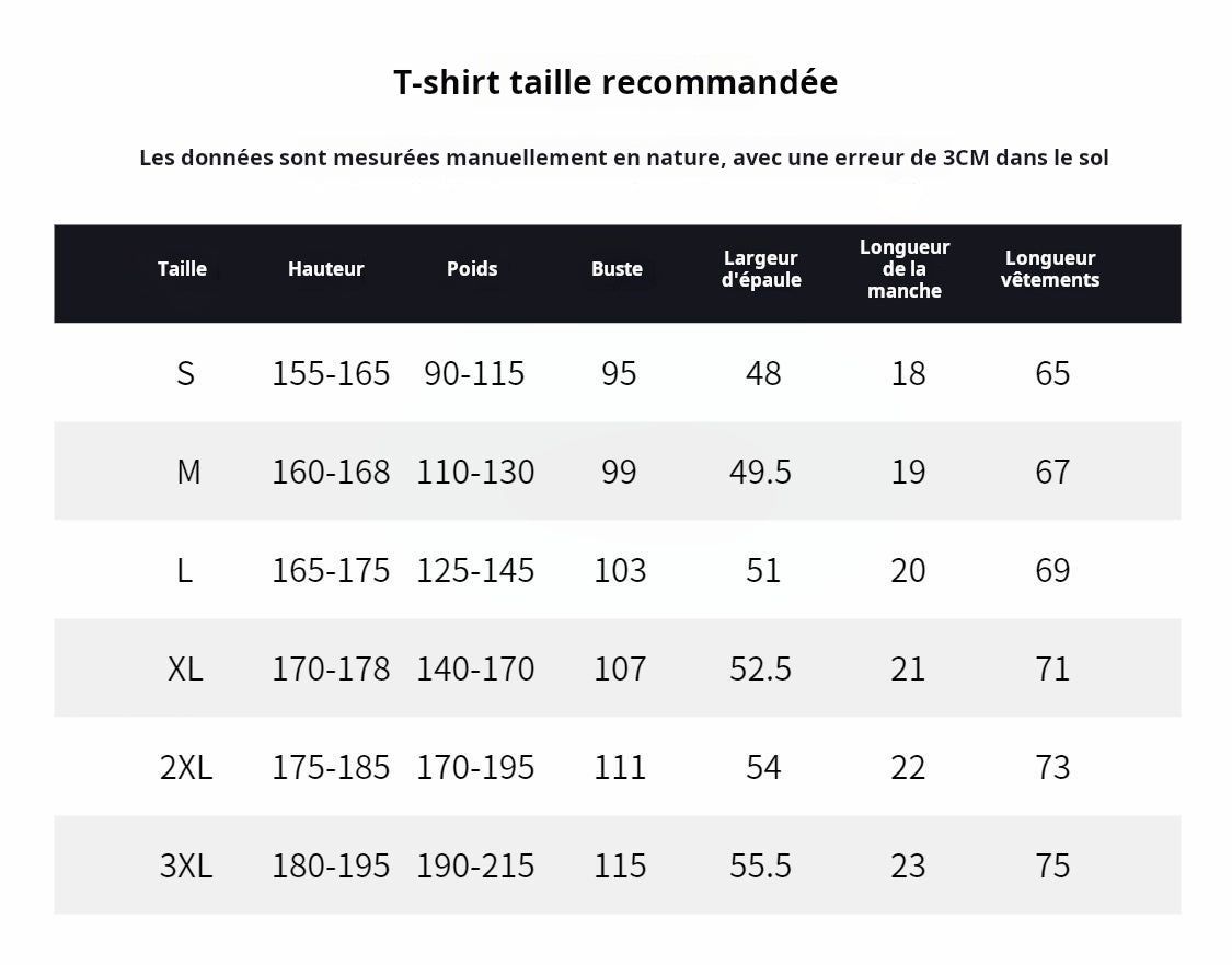 T-shirt homme en coton épais  manches courtes, col rond, coupe ample et tendance
