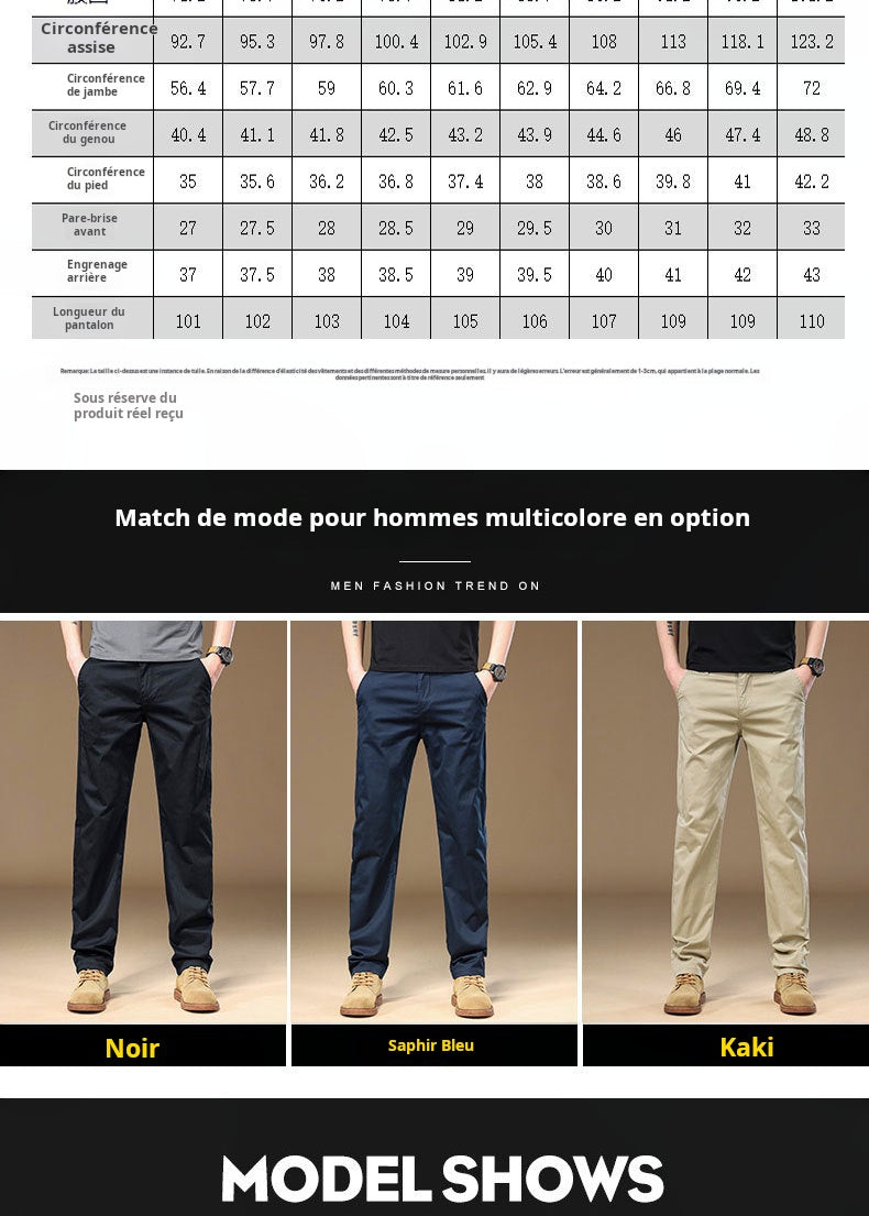 Pantalon pour homme  Coupe droite et ample, style décontracté et polyvalent, tendance et confortable